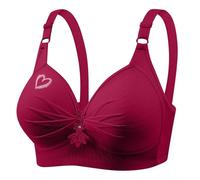 HAOLEI Plus Size Bras for Women Full Coverage Non Wired Push Up Everyday Bra for Large Breasts No Underwire Support Bralettes Ladies Wireless Wide Straps Stretch Comfort Underwear Padded Bra