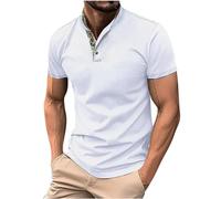 HAOLEI Polos Shirts for Men Adult UK Sale Clearance Waffle Plain Lightweight Golf Casual Collared Tops Breathable Work Shirts Summer Patchwork Short Sleeve T Shirts Buttons Basic Tees
