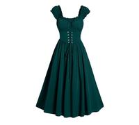 HAOLEI Renaissance Dress Women UK,Vintage Medieval Chemise Dress Victorian Pinafore Cottagecore Dress Gothic Punk Halloween Costumes Rockabilly Party Fancy Irish Peasant Dress Over Dress