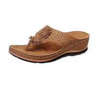 HAOLEI Sandals for Women Sale Clearnce Low Wedge Heel Flatform Sandals T-Bar Slingback Flip Flops Summer Beach Sandals Ladies UK Size 3-7.5