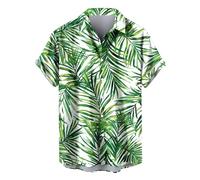 HAOLEI Summer Hawaiian Shirts for Men UK Clearance, Floral Print Hawaiian Shirts Regular Fit Tropical Beach Shirts Turn-Down Collar Short Sleeve Tops Button Down Casual Holiday Shirts S-5XL