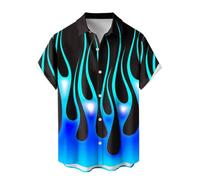 HAOLEI Summer Shirts for Men UK Sale Clearance Short Sleeved Shirts for Men Loose Fit Holiday Shirts Button Down Casual Beach Hawaiian Shirt Floral Printed Shirt Tops S-5XL