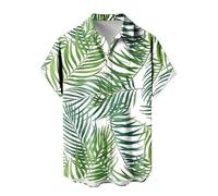 HAOLEI Summer Shirts for Men UK Sale Clearance Short Sleeved Shirts for Men Loose Fit Holiday Shirts Button Down Casual Beach Hawaiian Shirt Floral Printed Shirt Tops S-5XL