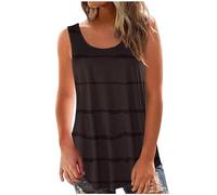 HAOLEI Summer Tops for Women UK,Ladies Vest Tops Loose Fit Floral Shirt Scoop Neck Sleeveless Tunic Top Long Length Casual Flounce Swing Tee Shirts Elegant Going Out Shirt Blouses Tank Tops
