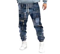 HAOLEI Sweatpants for Men UK Fleece Lined Jogging Bottoms Stretch Fit Elasticated Waist Tracksuit Bottoms Triped Pattern Joggers Casual Walking Trousers Pants Sports Bottoms with Pockets