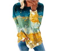 HAOLEI Sweatshirt for Women UK Sale Half Zip Color Block Long Sleeve Tops Longline Tunic Shirts Casual Loose Pullover Oversized Tee Shirt Baggy Basic Pullover Geometric Print Sportswear