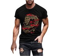 HAOLEI T-Shirts for Men UK Clearance Chinese Dragon Printed Short Sleeve Tops Summer Casual Loong Year Basic Tees Round Neck Muscle Fit Tshirts Breathable Lightweight Workout Sports Tops