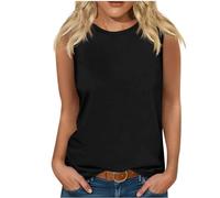 HAOLEI Tank Tops Women,Plain Vest Tops Ladies UK Clearance Summer Gym Sleeveless Shirts Crew Neck Loose Fit Sports Runing Tunic Tops Camisoles Blouses 2024 Trendy Basic Tee Cami Tops Tanks