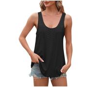 HAOLEI Tank Tops Women UK Sale Clearance,Ladies Summer Tops Elegant Going Out Hollow Out Scoop Neckline Camisoles Casual Loose Fit Sleeveless Tshirt Work Blouses Tees Swing Flowy Cami Vest Tops