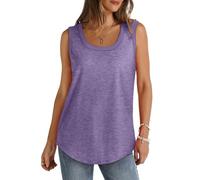 HAOLEI Tank Tops Women,Vest Tops Ladies UK Clearance Scoop Neck Sleeveless Gym Shirts Casual Loose Fit Sports Runing Tunic Tops Camisoles Plain Blouses Basic Tee Summer Cami Tops Tanks