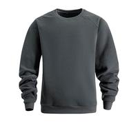 HAOLEI Teddy Fleece Sweatshirt Men,Fuzzy Fluffy Sherpa Fleece Mens Sweatshirts No Hood Plain Solid Gym Jumpers Crew Neck Winter Warm Velvet Essentials Pullover Sweater Blanket Tops Gray