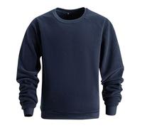 HAOLEI Teddy Fleece Sweatshirt Men,Fuzzy Fluffy Sherpa Fleece Mens Sweatshirts No Hood Plain Solid Gym Jumpers Crew Neck Winter Warm Velvet Essentials Pullover Sweater Blanket Tops Dark Blue