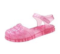 HAOLEI Toddler Girls Jelly Sandals Glitter Close Toe Flat Beach Summer Shoes Mary Jane Dress Princess Shoes Water Anti Slip Shoes for Little Kids UK Child 2-6 Years