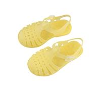 HAOLEI Toddler Girls Jelly Sandals Summer Outdoor Closed Toe Soft Rubber Sole Beach Water Shoes Mary Jane Dress Princess Flat T-Strap Slingback Little Kids Glitter Flats for 1-4 Years