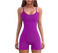 HAOLEI Unitards for Women,Ladies Short Jumpsuit One Piece Tanks Rompers with Padded Bra Boyleg Sports Athletic Playsuits Tummy Control Gym Bodycon Bodysuit Yoga Black Unitard UK Sale Clearance