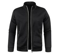 HAOLEI Varsity Jackets for Men UK,Men's Sports Jacket Full Zip Lapel Collar Casual Lightweight Bomber Noos Jacket Coat Clearance Plain Sportwear Baseball Sweat Tops with Pockets Size 10-20