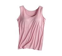 HAOLEI Vest Top with Built in Bra UK,Tank Tops for Women Padded Camisoles Scoop Neck Solid Color Sports Sleeveless Shirts Slim Fit Running Blouses Modal Tshirt Tee Summer Cami Tops Ladies Plus Size