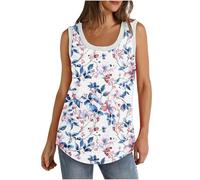 HAOLEI Vest Tops Women uk, Tank Top for Ladies Cotton Summer Sports Longline Vest Top Gym Clothing Sleeveless Tshirt Ribbed Loose Fit Oversized Solid Plain Cami Camisole Tops Plus Size 8-22