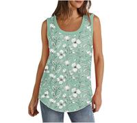 HAOLEI Vest Tops Women uk, Tank Top for Ladies Cotton Summer Sports Longline Vest Top Gym Clothing Sleeveless Tshirt Ribbed Loose Fit Oversized Solid Plain Cami Camisole Tops Plus Size 8-22