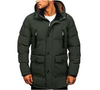HAOLEI Winter Jackets for Men UK Deals of The Day Men's Parka Thick Puffer Winter Warm Jacket Outdoor Jacket Cotton Coat Hood Outerwear Heavyweight Down Jackets Size 10-18