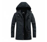 HAOLEI Winter Jackets for Men UK Deals of The Day Thermal Puffer Long Coats Parka Jackets Outdoor Parka Jacket Mid-Length Outerwear Coat Fleece Lined Jackets with Detachable Hood M-4XL