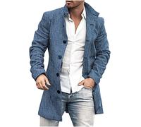 HAOLEI Winter Jackets for Men UK Sale Clearance, Mens Short Trench Coat Wool Winter Peacoats Single Breasted Lapel Casual Smart Business Overcoat Coat Outwear Size 10-20
