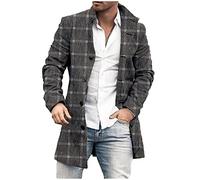 HAOLEI Winter Jackets for Men UK Sale Clearance, Mens Short Trench Coat Wool Winter Peacoats Single Breasted Lapel Casual Smart Business Overcoat Coat Outwear Size 10-20