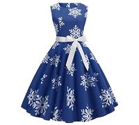 HAOLEI Women Christmas Dresses UK Clearance,Ladies Short Sleeve/Sleeveless Santa Xmas Dresses,Flared A Line 1950s Swing Dress Christmas Costume for Cocktail Party