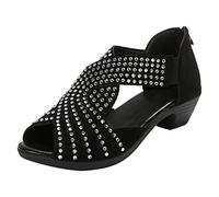 HAOLEI Women Diamond Sandals Sequin Pointed Toe Kitten High Heel Latin Ballroom Dance Shoes Glitter Rhinestones Salsa Latin Dancing Heels