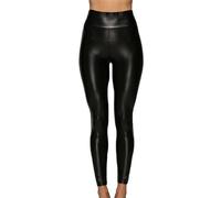 HAOLEI Women Faux Leather Leggings Wet Look Sexy High Waisted PU Leather Trousers Push Up Pants Stylish Skinny Slim Fit Leggings Black