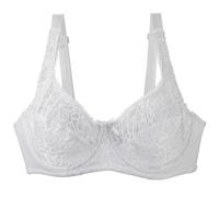 HAOLEI Women Lace Push Up Bra Minimizer Bras Comfort Cushion Strap Wirefree Full Coverage Large Bust Non-Padded Bra Ladies Everyday Bra with Adjustable Straps White