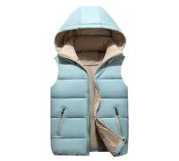 HAOLEI Women's Gilets and Bodywarmers with Hood UK Clearance Puffer Gilet Quilted Down Jacket Lightweight Casual Full Zip Padded Parka Coat Waistcoat Plain Sleeveless Warm Winter Vest Ladies