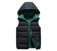 HAOLEI Women's Gilets and Bodywarmers with Hood UK Clearance Puffer Gilet Quilted Down Jacket Lightweight Casual Full Zip Padded Parka Coat Waistcoat Plain Sleeveless Warm Winter Vest Ladies
