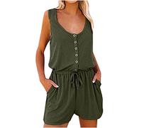 HAOLEI Women's Jumpsuits & Playsuits UK Sale Clearance Summer Scoop Neck Sleeveless Cool Tank Top Elegant Petite Short Jumpsuit Rompers Playsuits Ladies, #05 Army Green