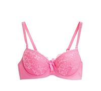 HAOLEI Womens Lace Minimiser Bras Full Support Non Wired Wireless Everyday T Shirt Bra Seamless Plunge Comfort Ladies Balcony Balconette Bra Hot Pink