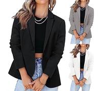 HAOLEI Womens Plain Solid Color Blazers Coat Tops Open Front Cardigan Work Office Jacket Business Work Formal Blazers Suit Casual Lightweight Outwear Ladies Elegant Wedding Outfit Tops Black