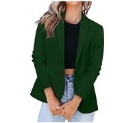 HAOLEI Womens Plain Solid Color Blazers Coat Tops Open Front Cardigan Work Office Jacket Business Work Formal Blazers Suit Casual Lightweight Outwear Ladies Elegant Wedding Outfit Tops Green