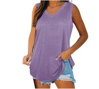 HAOLEI Women's Sports Vests UK Clearance,Plus Size Tank Tops Loose Fit Gym Vest Tops Ladies V Neck Sleeveless Tshirts Longline Tunic Tops for Leggings Camisoles Blouse Tee Summer Cami Tops