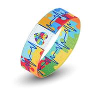 haolry Autism Awareness Bracelet Elastic Wristband Puzzle Heart Design Blue Heartbeat Line Sensory Support for Adults Autism Mom Gifts Autismo Durable, 7 inches (small size), Nylon, no gemstone