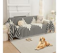 HAOMAIJIA Boho Sofa Covers Couch Covers for 3 Cushion Couch Sofa Pet Friendly Soft Thick Non Slip Couch Cover for Dogs Washable Sectional Couch Covers L Shape Furniture Protector (Black, 91"x134")