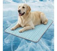 HAOMAIJIA Pet Cooling Mat for Dogs Thick Soft Washable Dog Cooling Mat Indoor Upgrade Waterproof Non-Slip Self Cooling Pad for Dog and Cat (Sky Blue, 26'' x 36'' Large)