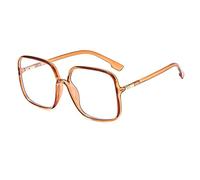 HAOMAO Blue Light Blocking Glasses, Unisex, C3Transparenttea, Square, Lightweight, L, Acrylic Lenses