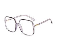 HAOMAO Oversized Big Frames Square Anti Blue Light Glasses For Women Men C5Transparentgrey