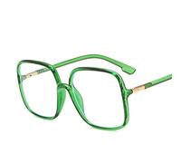 HAOMAO Oversized Big Frames Square Anti Blue Light Glasses For Women Men C7Transparentgreen