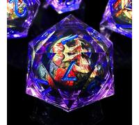 HAOMEJA Skull D&D Monster Resin Dice Set DND Skeleton 7 PCS Sharp Edges Dice with Gift Bag Apply to Dungeons and Dragons Role Playing Game Gift (Skull C & Purple)