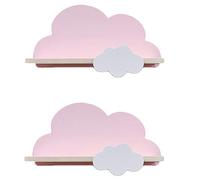 Haomian 2Pcs Cloud Shelves for Children’s Nursery Or Bedroom,Kids Nursery Room Shelves,Floating Bedroom Baby Book Shelf Storage Shelf, Cloud Floating Wooden Shelf Wall Decoration,Pink