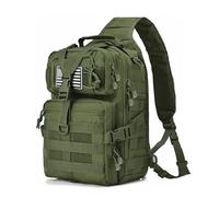 HAOMUK Tactical Sling Bag Pack Military Rover Shoulder Sling Backpack EDC Molle Assault Range Bag, Green, pro, Military Tactical Sling Bag Backpack