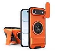 HAONANDE for Honor 400 Smart 5G/Honor X7D 4G 5G Magnetic Kickstand Phone Case with Ring Stand, Sliding Camera Cover Military Armour Shockproof Case Compatible with MagSafe Wireless Charging Orange