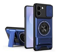 HAONANDE for OnePlus 15R 5G/OnePlus Ace 6T Magnetic Kickstand Phone Case with Ring Stand, Sliding Camera Cover Military Armour Shockproof Case Compatible with MagSafe Wireless Charging Blue