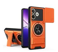 HAONANDE for OPPO A5 Pro 5G EU Magnetic Kickstand Phone Case with Ring Stand, Sliding Camera Cover Military Armour Shockproof Case Compatible with MagSafe Wireless Charging Orange